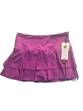 NWT Fila Essentials Tiered Ruffle Tennis Skort Purple/Fuchsia • Size Small